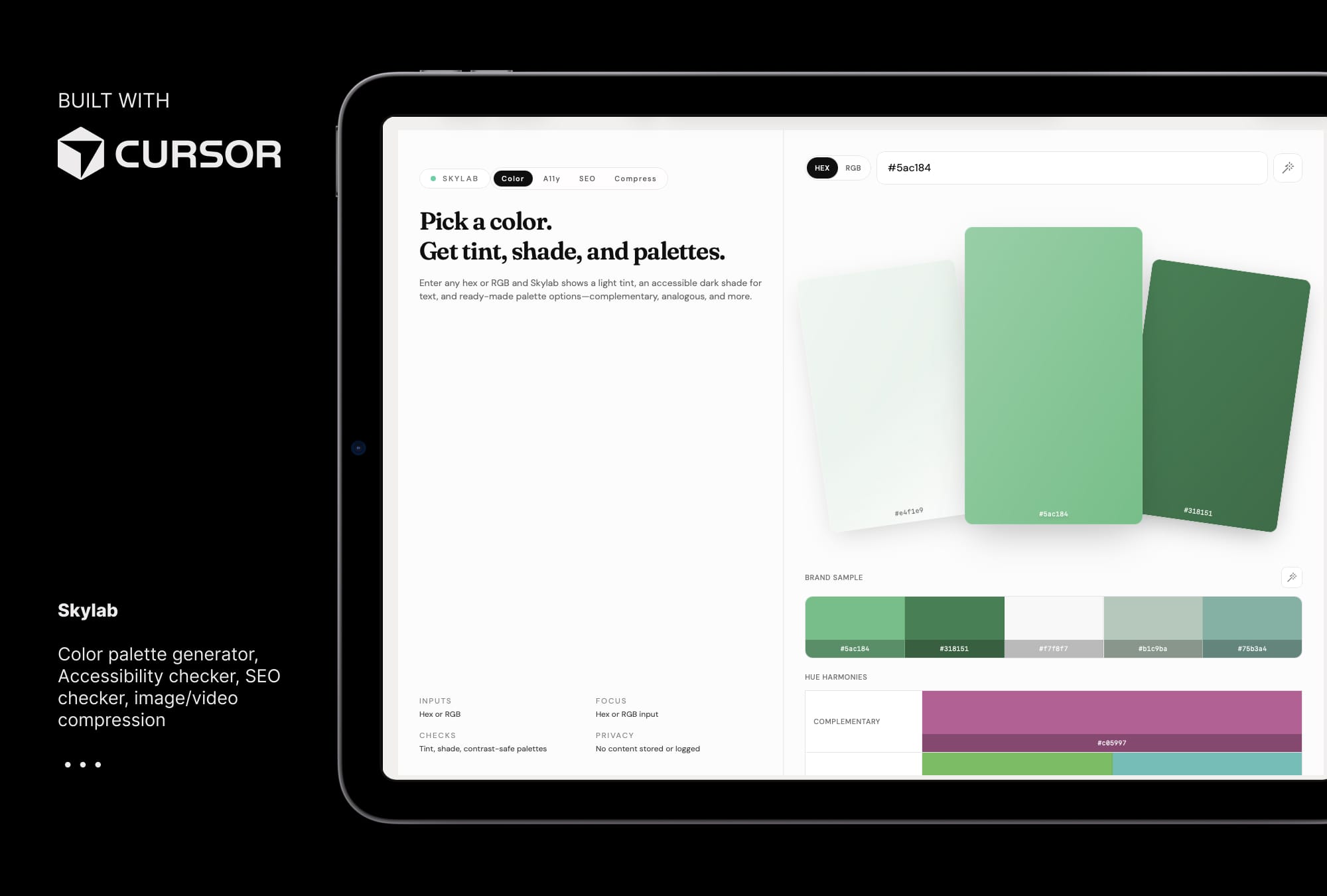 skylab - built with cursor - a11y/seo and image compression